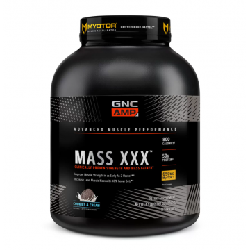 Gainer proteic cu aroma de biscuiti si frisca AMP Mass XXX, 2769g, GNC