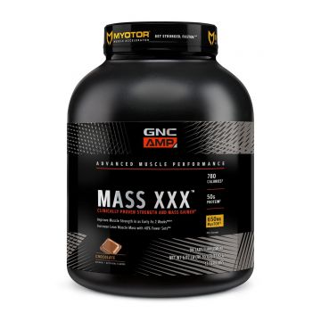 Gainer proteic cu aroma de ciocolata AMP Mass XXX, 2730g, GNC