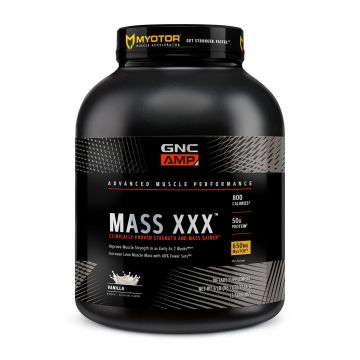 Gainer proteic cu aroma de vanilie AMP Mass XXX, 2724g, GNC