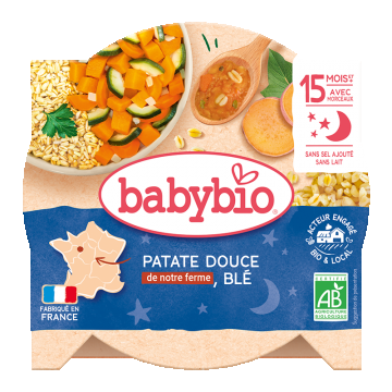 Meniu cu legume, cartof dulce si grau Bio, 260g, BabyBio