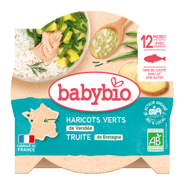 Meniu de legume si pastrav Bio, 230g, BabyBio