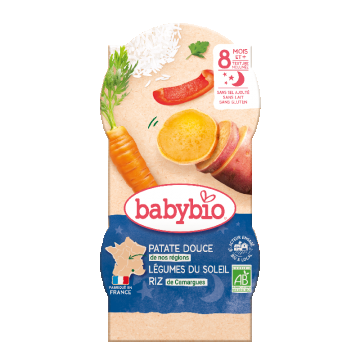 Meniu eco din cartofi dulci si legume +8luni, 2 x 200g, BabyBio