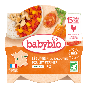 Meniu legume Basquaise si pui Poitou Bio, 260g, BabyBio