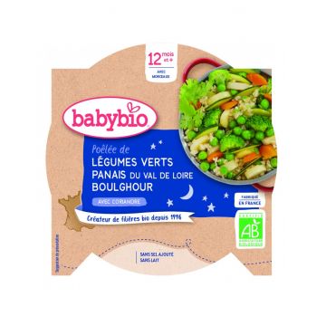 Meniu legume verzi, pastarnac si bulgur Bio, 230g, BabyBio