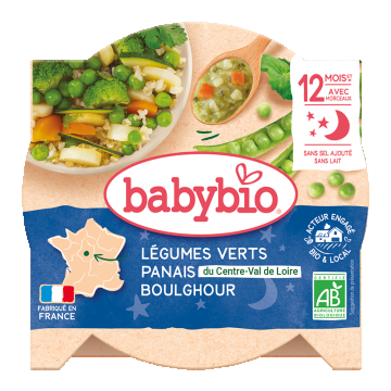 Meniu legume verzi, pastarnac si bulgur Bio, 230g, BabyBio