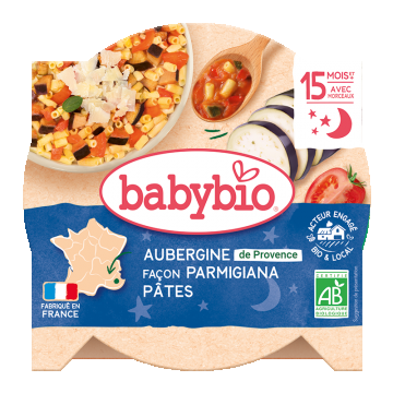 Meniu vinete cu parmezan si macaroane Bio, 260g, BabyBio