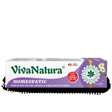 Pasta de dinti GennaDent Homeopatic, 80ml, VivaNatura