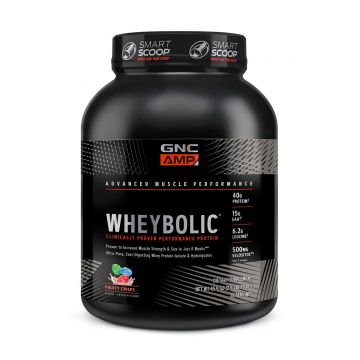 Proteina din zer cu aroma de cereale fructate AMP Wheybolic, 1300g, GNC