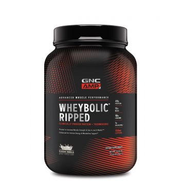 Proteina din zer cu aroma de vanilie AMP Wheybolic Ripped, 1148.4g, GNC