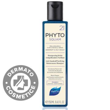 Sampon purifiant antimatreata pentru par gras Phytosquam, 250ml, Phyto