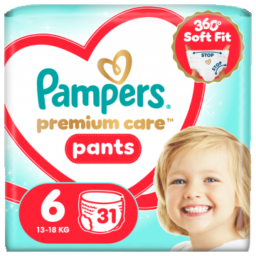 Scutece Premium Care Pants Nr.6 13-19 kg, 31 bucati, Pampers