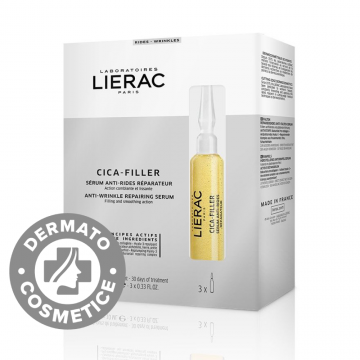 Ser reparator antirid Cica-Filler, 3 fiole x 10ml, Lierac Paris