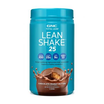 Shake proteic cu aroma de ciocolata si unt de arahide Total Lean, 832g, GNC