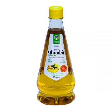 Sirop natural de ghimbir cu lamaie presat la rece, 520ml, Steaua Divina