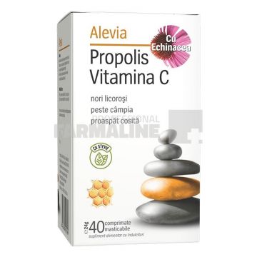 Alevia Propolis Vitamina C cu echinacea si stevie 40 comprimate de supt