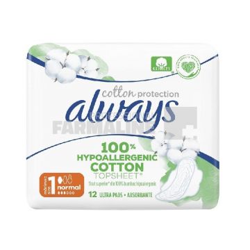 Always Naturals Cotton Protection Normal Size 1 - 12 bucati