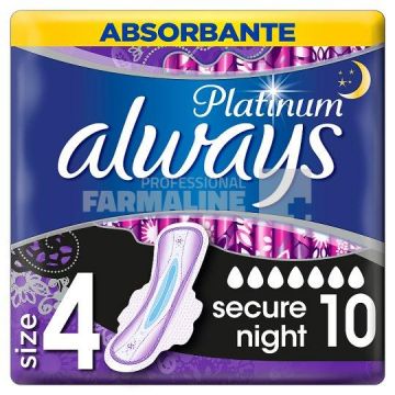 Always Platinum Night Duo Absorbante size 4 10 bucati