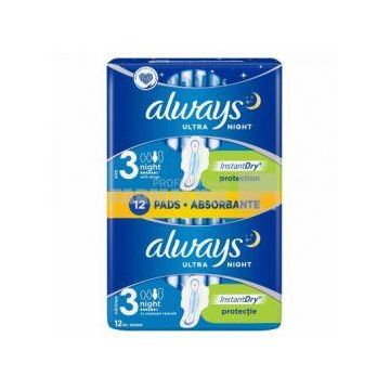 Always Ultra Night Instant Dry Absorbante 12 bucati