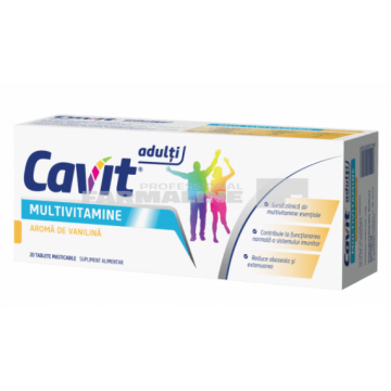 Cavit Adulti Multivitamine cu aroma de vanilie 20 tablete