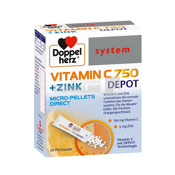 Doppelherz Vitamina C 750 Depot Direct + Zinc 20 plicuri