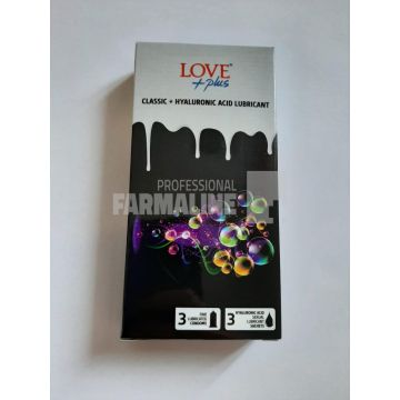 Love Plus Classic Hyaluronic Acid Lubricant 3 prezervative + 3 lubrifiante