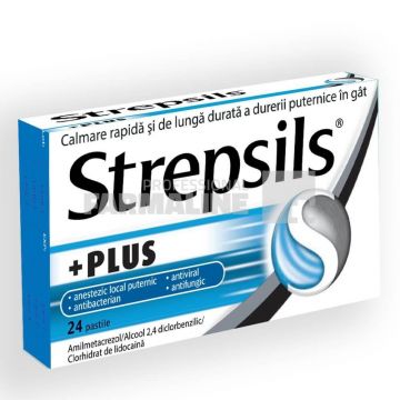 Strepsils Plus 24 pastile