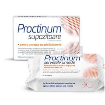 Zdrovit Proctinum 10 supozitoare + Proctinum Servetele umede 72