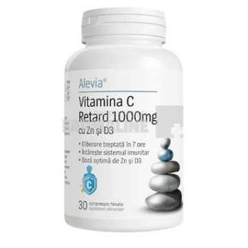 Alevia Vitamina C retard 1000 mg cu Zn si D3 30 comprimate filmate
