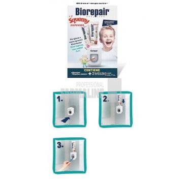Biorepair Dispenser de perete + 2 buc Pasta de dinti kids x 50 ml