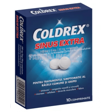 Coldrex Sinus Extra 500 mg/3 mg/50 mg 10 comprimate