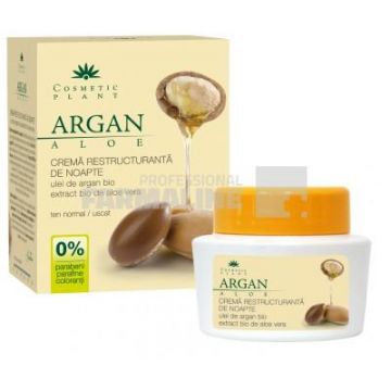 Cosmetic Plant Crema restructuranta de noapte cu ulei de argan bio si extract bio de aloe vera ten normal/uscat 50 ml