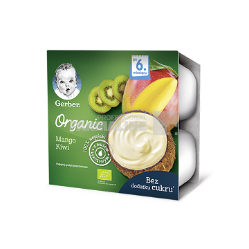 Gerber Desert Bio din mango, kiwi si cocos 6 luni+ 4 x 90g