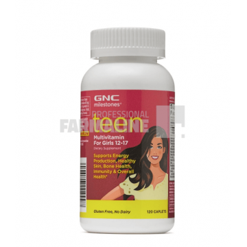 GNC Miletones Teen Multivitamine pentru fete 12-17 ani 120 comprimate