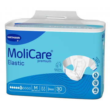 Hartmann Molicare Premium Elastic 6 picaturi Scutece incontinenta M 30 bucati