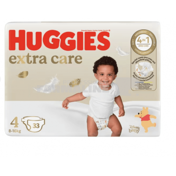 Huggies Extra Care nr. 4 ( 8 -16 kg) 33 bucati