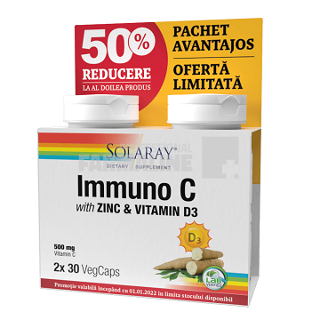 Immuno C cu Zinc & Vitamina D3 X 30 capsule oferta 1+1
