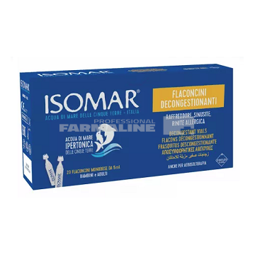 Isomar picaturi nas cu efect decongestionant cu apa de mare hipertonica 5 ml x 20 flacoane