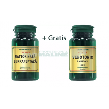 Nattokinaza Serrapeptaza 30 capsule + Venotonic 30 capsule