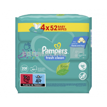 Pampers Servetele fresh clean 52 bucati 4 pachete