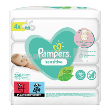 Pampers Servetele Sensitive 52 bucati - 4 pachete