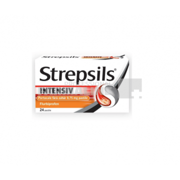 Strepsils Intensiv fara zahar cu portocale 24 pastile