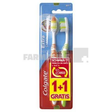 Colgate Pachet Extra Clean Periuta de dinti Medium 1+1 Gratis