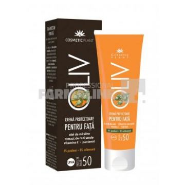 Cosmetic Plant OLIV Crema protectoare pentru fata cu ulei de masline, ceai verde, vit. E, pantenol SPF50 50 ml
