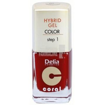 Delia Coral Hybrid Gel Color step 1 Lac unghii 01