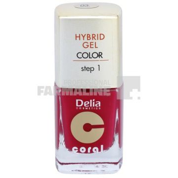 Delia Coral Hybrid Gel Color step 1 Lac unghii 03