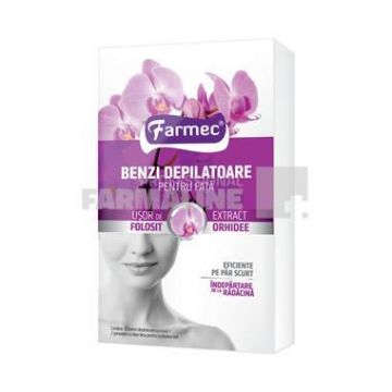 Farmec Benzi depilatoare pentru fata cu Extract de Orhidee 20 benzi