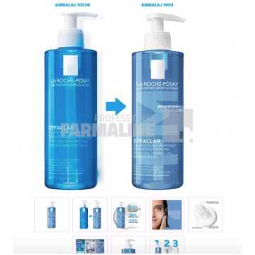 La Roche Posay Effaclar +M Gel spumant purifiant pentru piele grasa si sensibila 400 ml