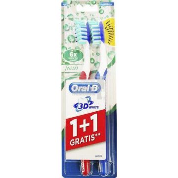 Oral B 3D White Fresh Periuta de dinti 40 Medium 1+1 Gratis