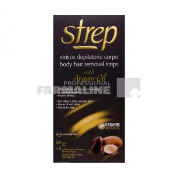 Strep Benzi depilatoare pentru corp cu Ulei de Argan 20 benzi