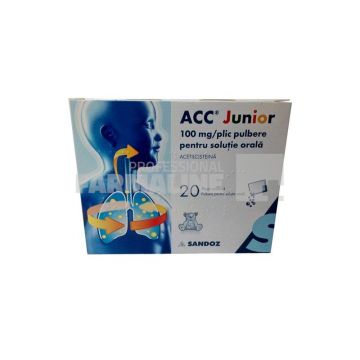 Acc Junior 100 mg pulbere pentru solutie orala 20 plicuri